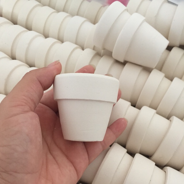 Sỉ chậu gốm trắng mini 5cm