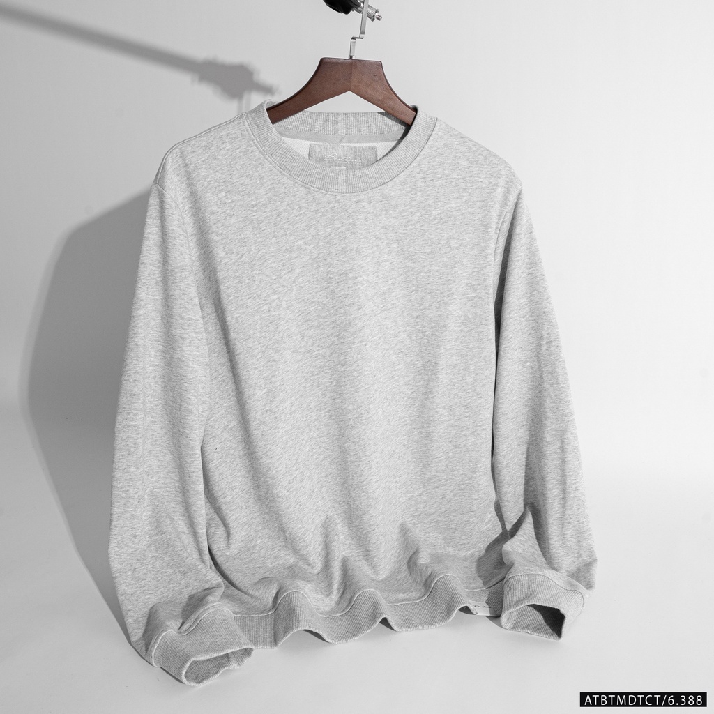 Aó nỉ nam dài tay Sweater Btn ESS,Chất liệu nỉ da cá,100% cotton,dày dặn mềm mịn,form slim.