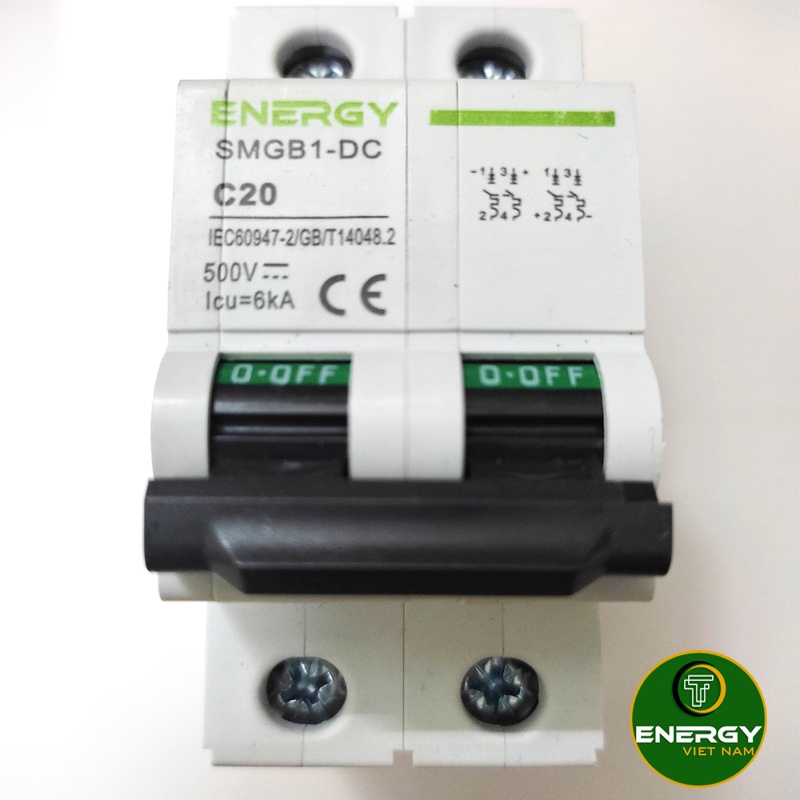 Thiết Bị Đóng Cắt MCB DC 2P 500VDC ENERGY - MCB DC 2P 20A ,32A, 63A - Thiết Bị Điện ENERGY