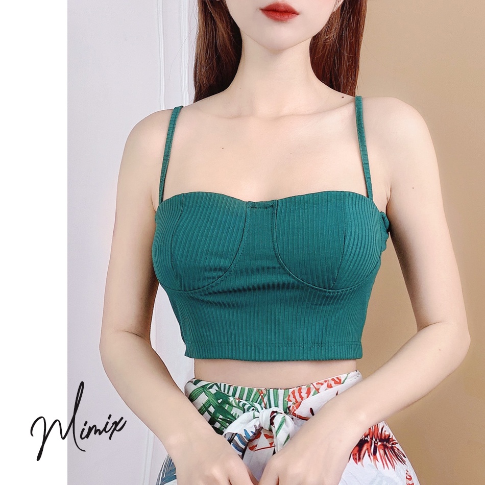 Áo croptop 2 dây bảng nhỏ viền cúp MIMIX BS5075