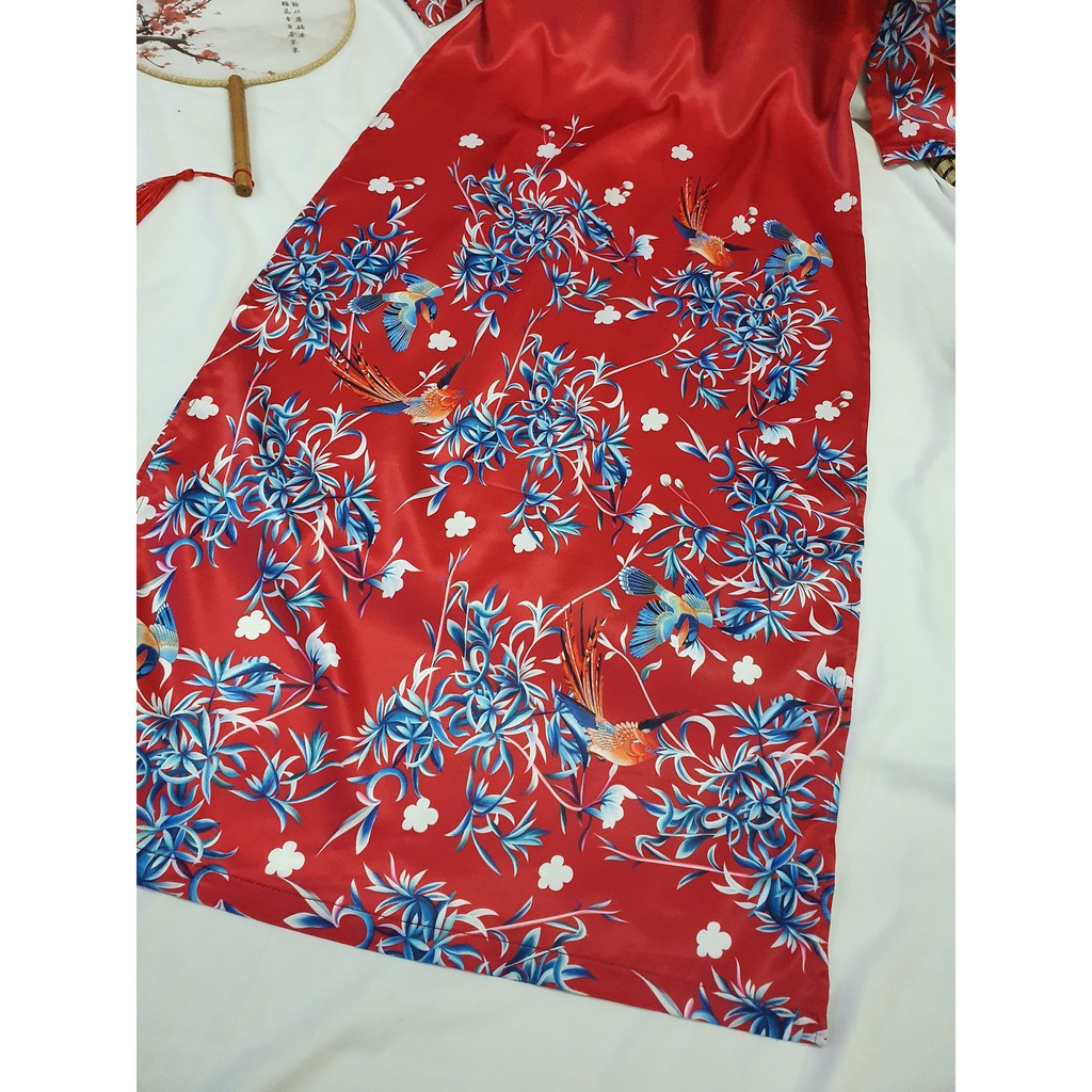 Áo dài nữ 🎀FREESHIP🎀Áo dài cách tân lụa lì in hoa sang chảnh [ao dai nu dep] | BigBuy360 - bigbuy360.vn