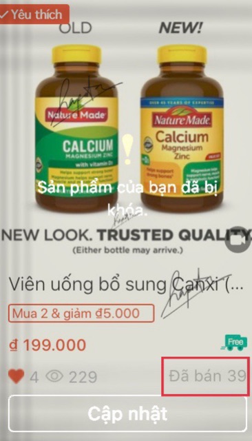 [Chính hãng- có bill] Viên uống bổ sung canxi nature made