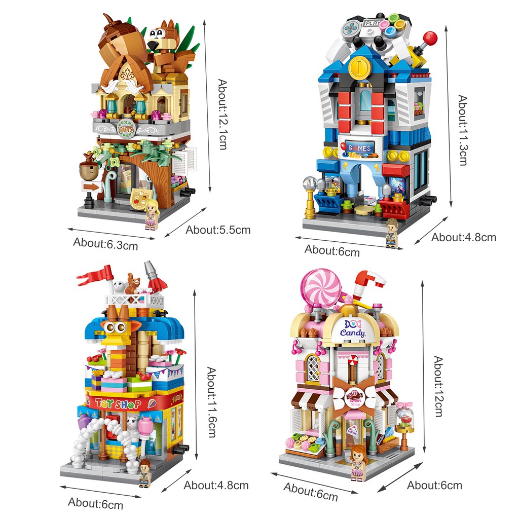 et Building Toy Blocks Chủ đề Mua sắm Phát triển trí tuệ Thân thiện với môi trường Chế độ xem phố Gạch xây dựng Quà tặng