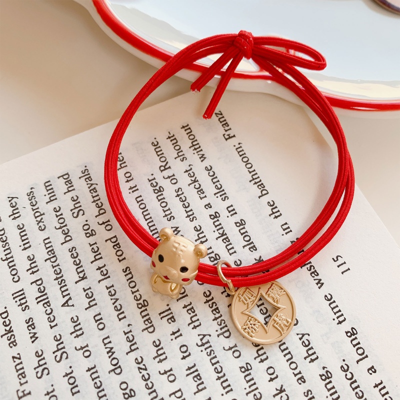 Dây Cột Tóc Co Giãn Mềm Mại Hình Chú Hổ Hoạt Hình