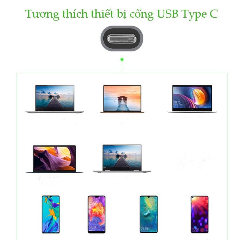 Bộ chuyển đổi USB type C sang HDMI + Hub USB 3.0 (3 cổng) UGREEN CM136 50209 - Hàng Chính Hãng