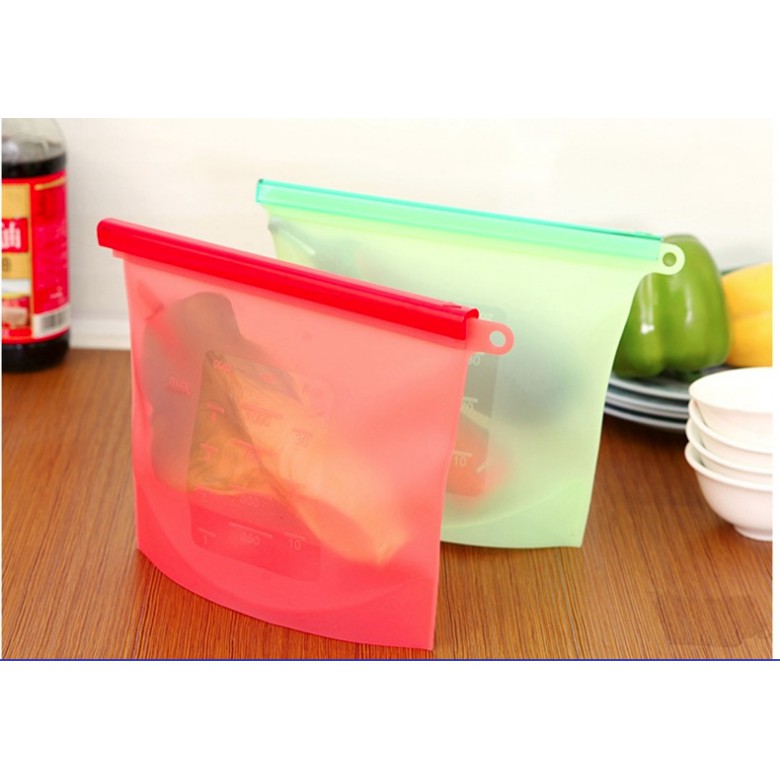 Túi Zip Silicon Thực Phẩm Tái Sử Dụng Thân Thiện Với Môi Trường - 1000ml/1500ml - Nhiều Màu
