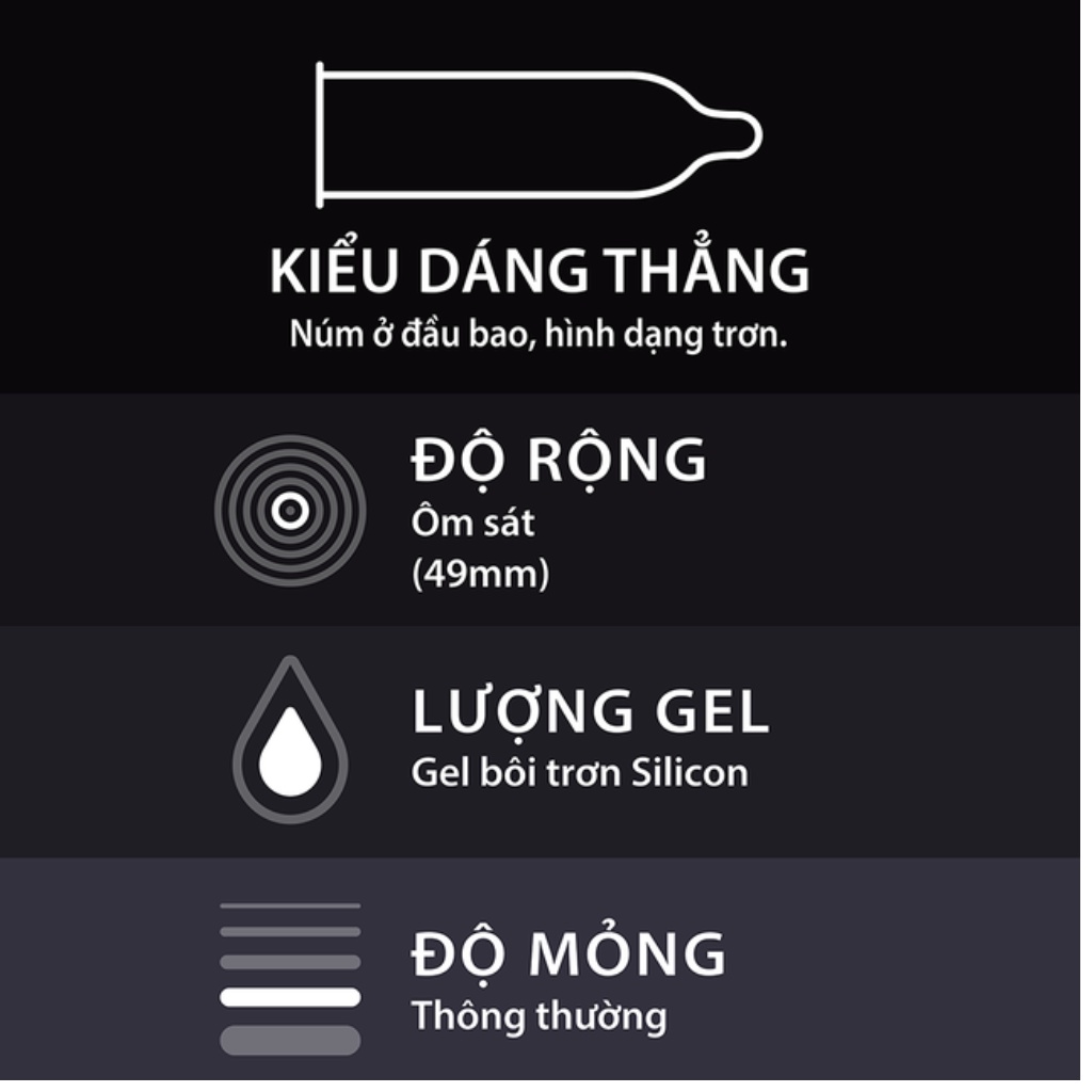 Bao cao su size nhỏ 49mm Durex Kingtex hộp 3 bao-The Love Store