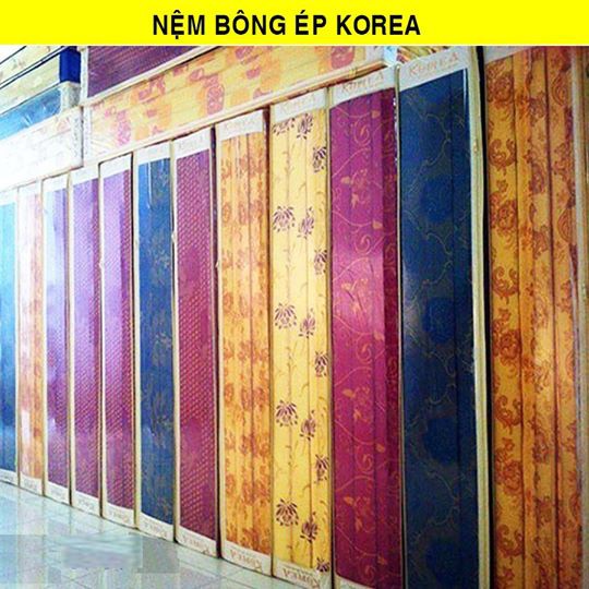Nệm Bông ép gấp 3 Korea, Nệm Phúc Nhân Gia , quy cách 1m6 và 1m8 cao 9cm