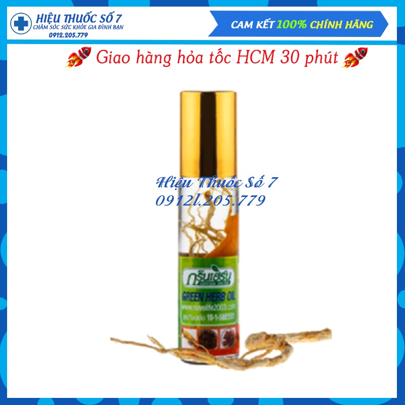 Dầu lăn Thái Lan, Dầu sâm Green Herb Oil chai 8cc