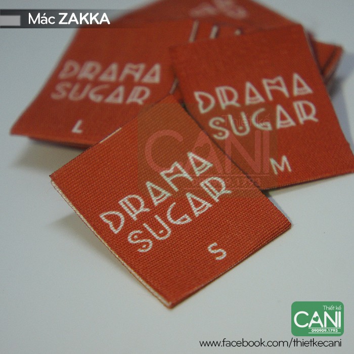 100 cái Mác quần áo In theo yêu cầu Nhãn cotton  - Mác vải cotton zakka