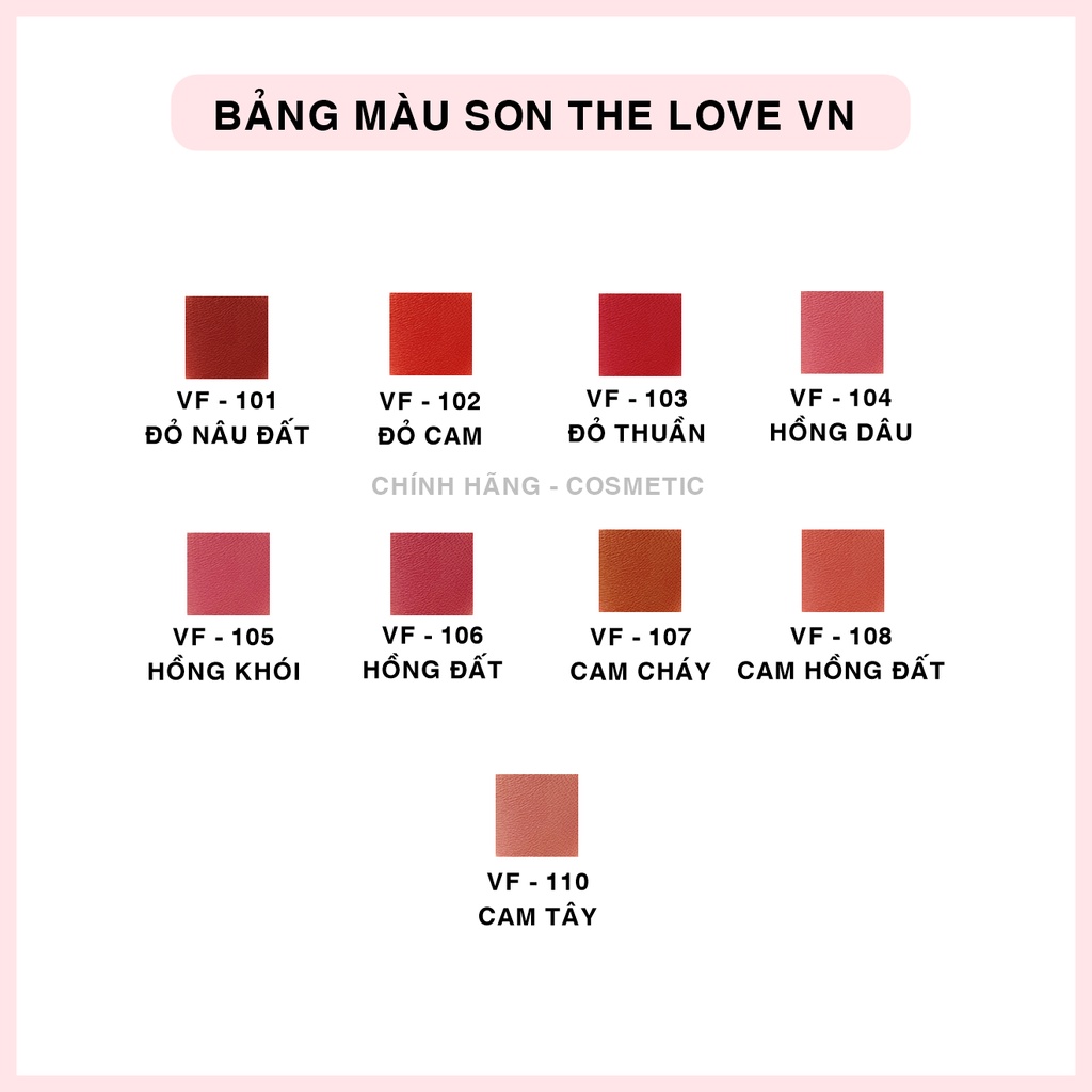 Son Kem The Love Chính Hãng - Mua 1 Tặng 1 Dưỡng Môi The Love