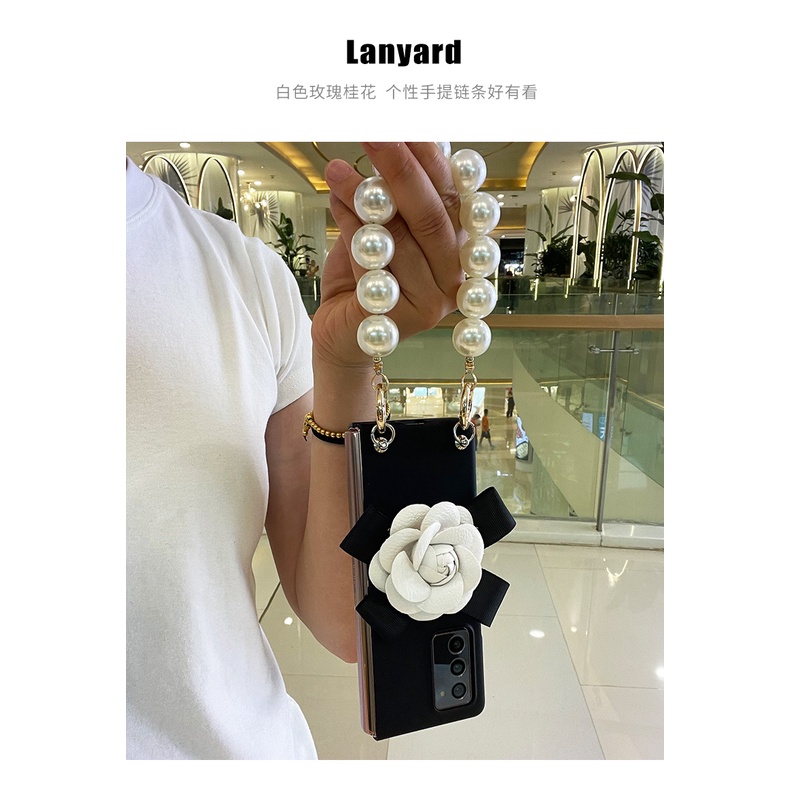 Bao Da Điện Thoại Họa Tiết Hoa Trà Thời Trang Cho samsung galaxy z fold 5 4 2 3 5g Ốp