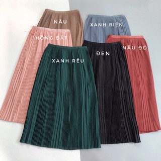 chân váy midi cạp chun