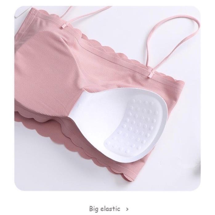 ❤️ Áo Bra Đúc Su Tăm Viền Sóng 2 Dây Mềm Mát Có Mút Ngực 235 ❤️