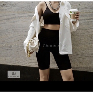 Quần legging đùi nâng mông, cuộn vỏ tím