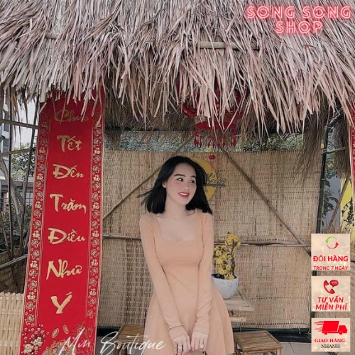 Đầm cổ vuông Xòe - song song shop