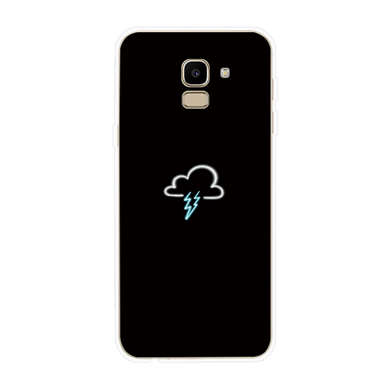 Ốp Lưng Samsung Galaxy J2 Pro J4 J4+ J6 J6+ Plus J8 2018 TPU mềm Case Cá tính đen tuyền Two