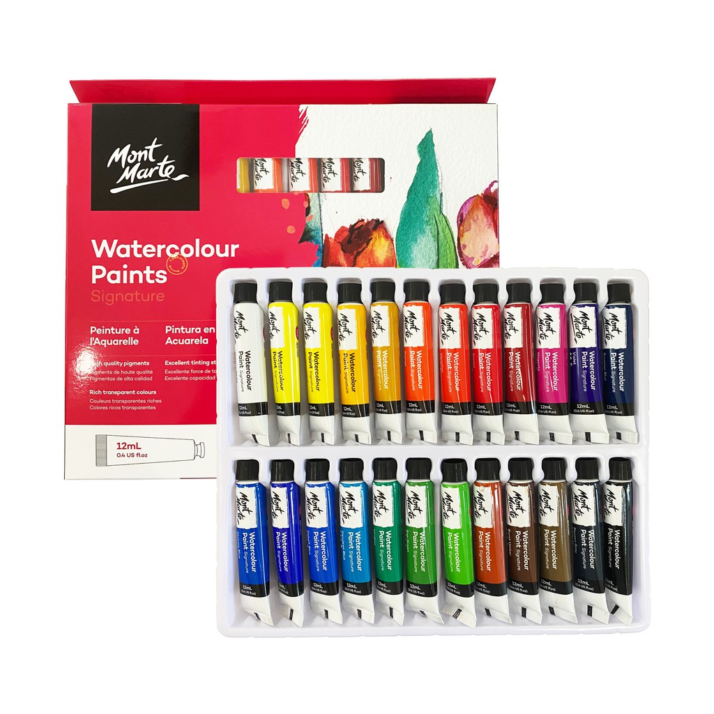 Bộ 24 Màu Nước Mont Marte x 12ml - Watercolour Paints Signature - PMHS0049