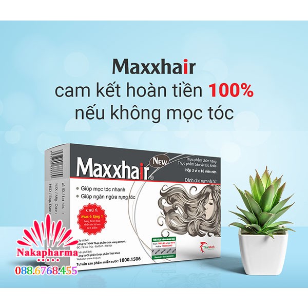 ✅ [6 TẶNG 1] MAXXHAIR - Mọc tóc, giúp giảm rụng tóc, kích thích tóc mọc nhanh, chắc khỏe, suôn mượt, bóng đẹp Maxhair