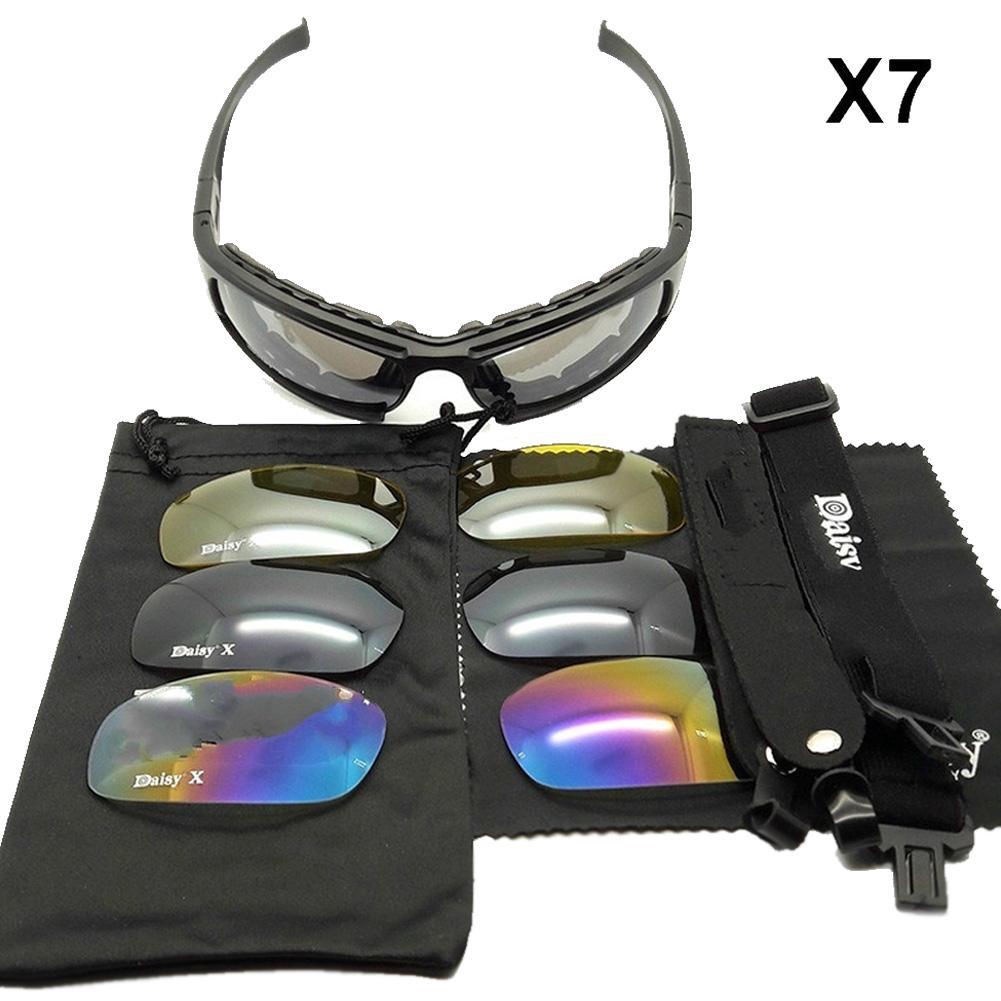 Outdoor Daisy X7 Tactical Sunglasses Eye Protection Military Goggles 4 Lenses