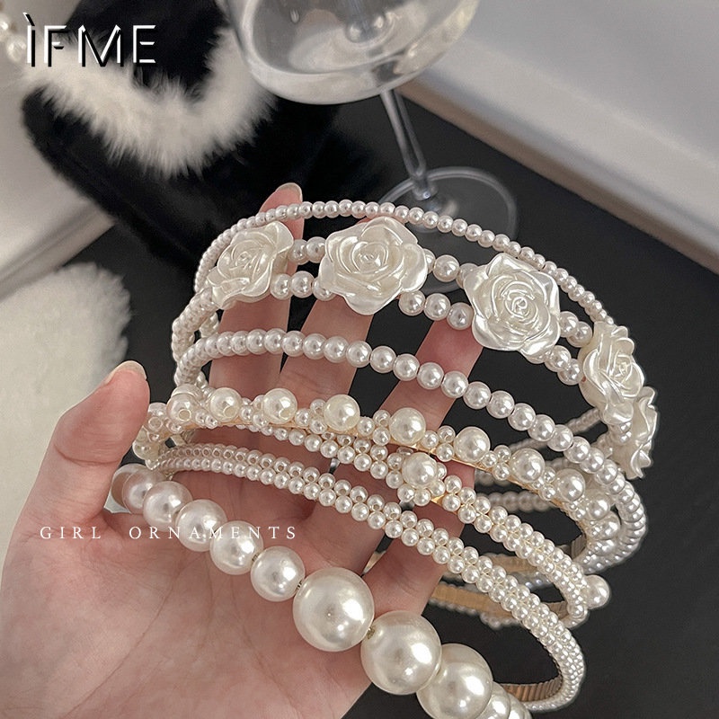 IF ME Băng Đô Hoa Đính Ngọc Trai Thanh Lịch Thời Trang Cho Nữ