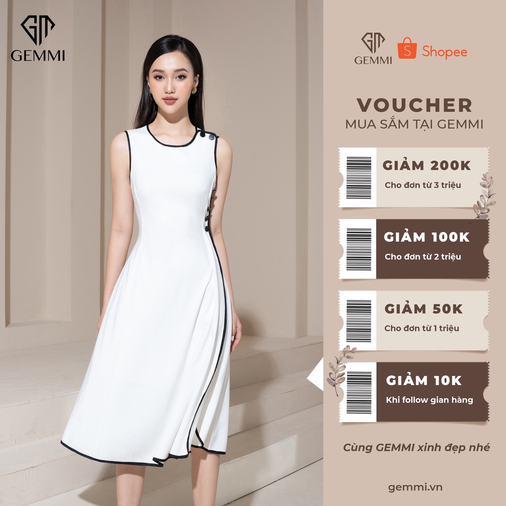 Váy đầm nữ thiết kế dáng xòe chất liệu Umi Hàn cao cấp Gemmi fashion, DK8485