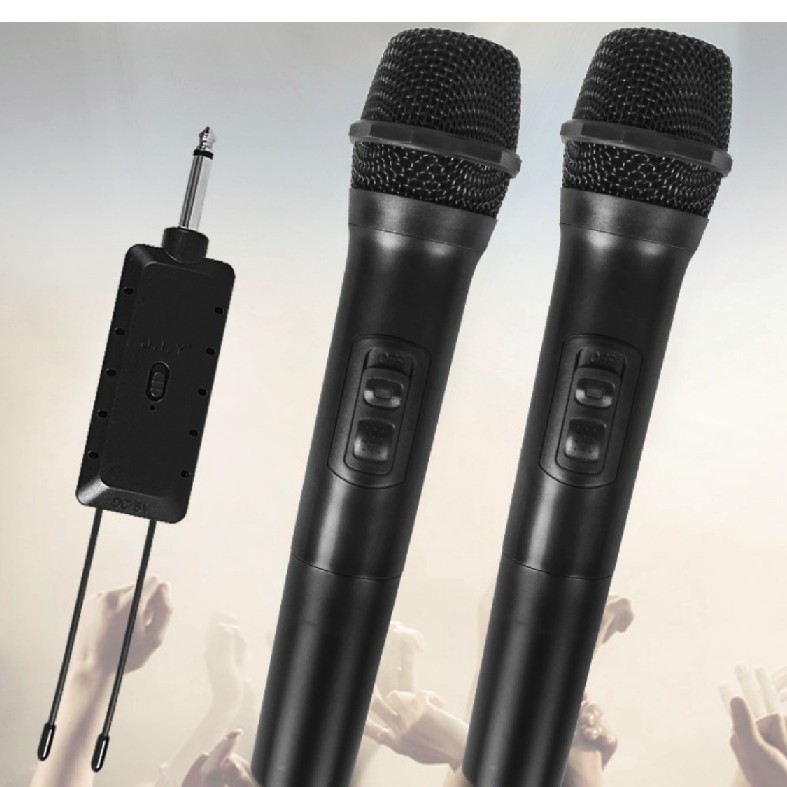 MICRO hát kết nối loa karaoke không dây (1 bộ gồm 1/2 micro + cục phát tín hiệu + phụ kiện đi kèm)