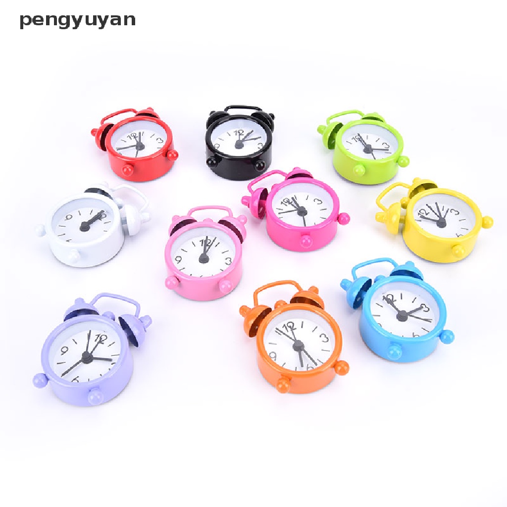 [pengyuyan] Đồng Hồ Báo Thức Điện Tử Mini Hình Tròn Hai Chuông [Mới]