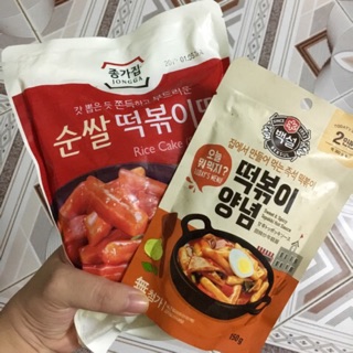 ComBo Bánh gạo Tokbokki 500g + Sốt bánh gạo cay ngọt 150g Beksul Hàn Quốc