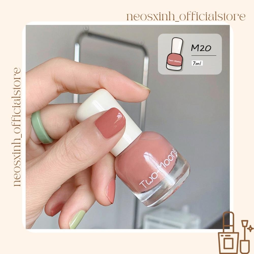 Sơn Móng Tay Twomoons Mini 7ml Màu Nude Đen Trắng Kim Tuyến Pastel Tím - Neosxinh Nails