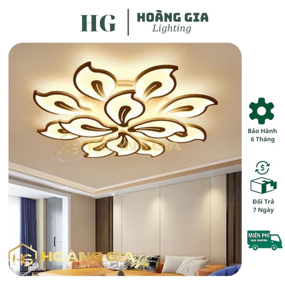 Đèn Ốp Trần - LED Ốp Trần 12 Cánh Trang Trí Phòng Khách-Tặng Kèm Điều Khiển Chiết Áp