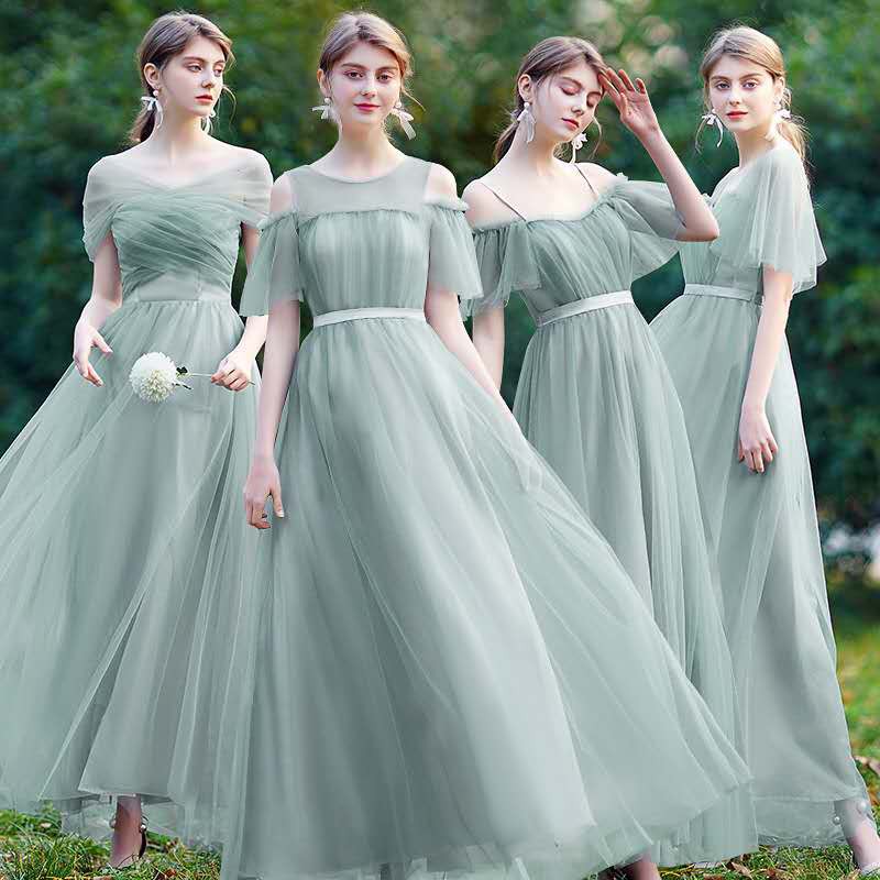 Váy phù dâu màu xanh ngọc thanh lịch