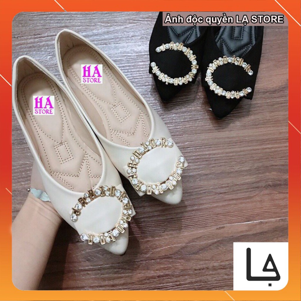 Giày bệt nữ chữ C đính đá cao cấp
