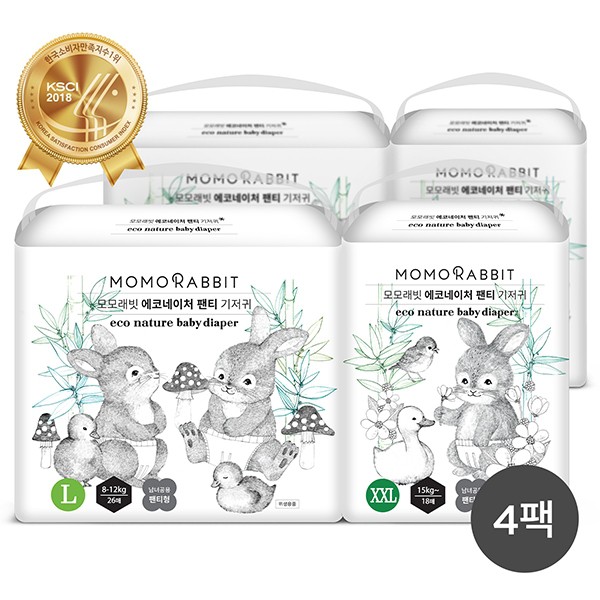 Bỉm Quần MOMO RABBIT ECO Nội Địa Hàn Đủ Size L26/XL22/XXL18