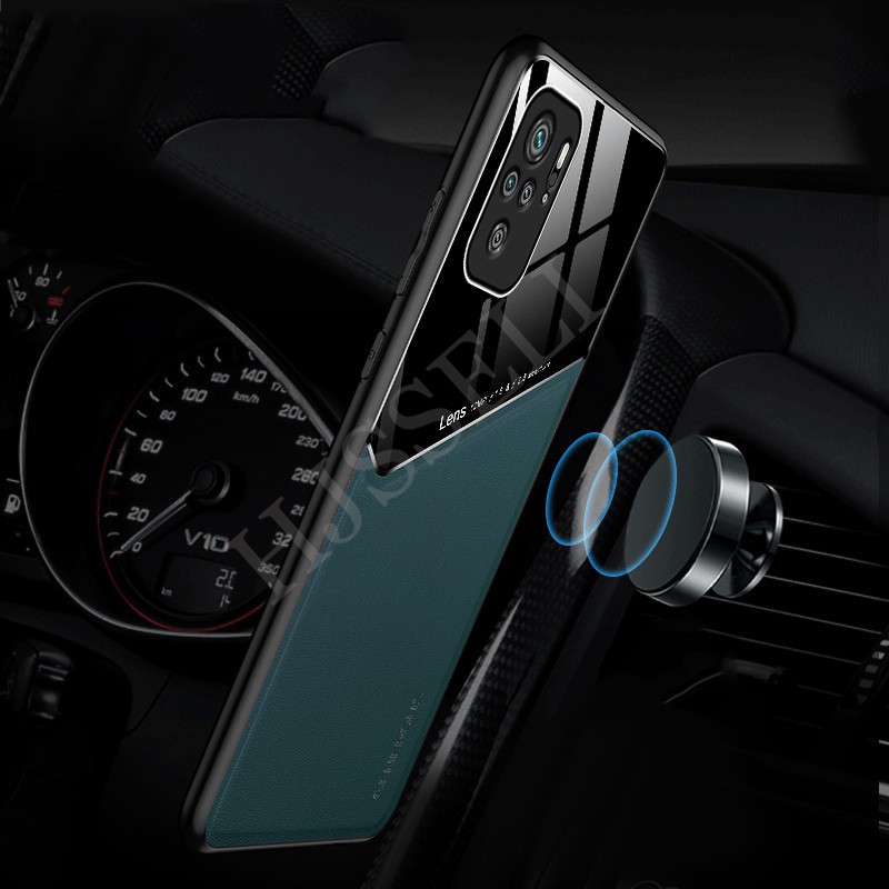 Ốp điện thoại TPU silicon mềm phối da PU cho Xiaomi Redmi Note 10 Pro Note10 RedmiNote10