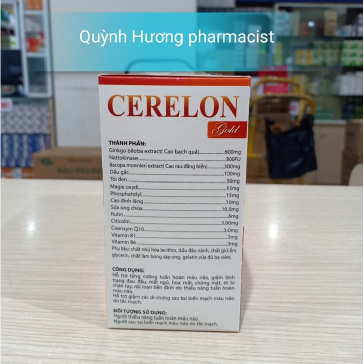 Viên uống CERELON Gold with Citicolin 600mg hộp 100 viên giúp cải thiện mất ngủ,đau nửa đầu