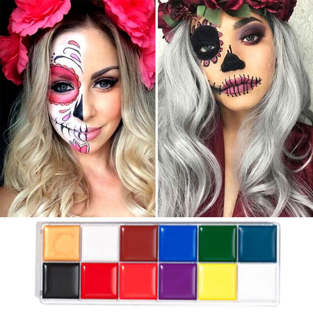 Face Body Paint Pigment Oil Painting 12 Colors Make Up Tools for Halloween Party Cosplay Makeup