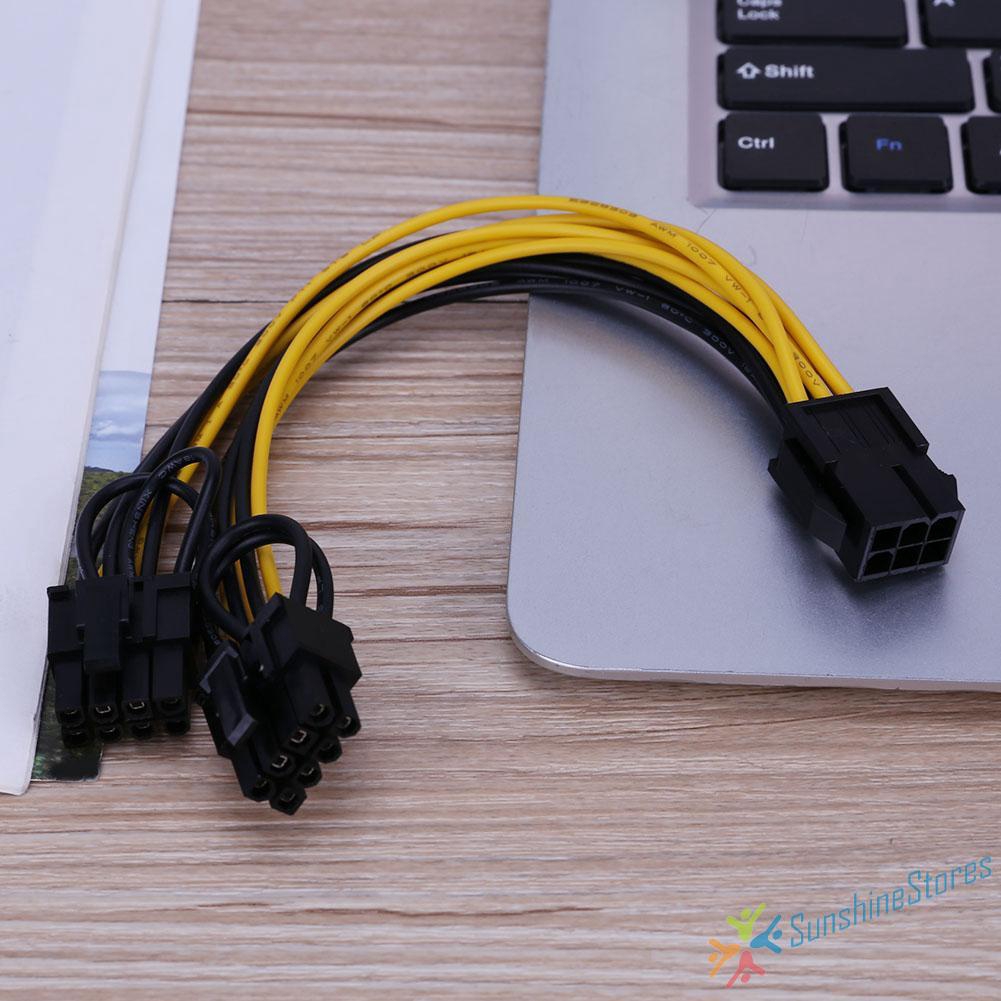 6Pin Port to Dual 8(6+2)Pin Port Splitter Power Cable for Graphic Cards
