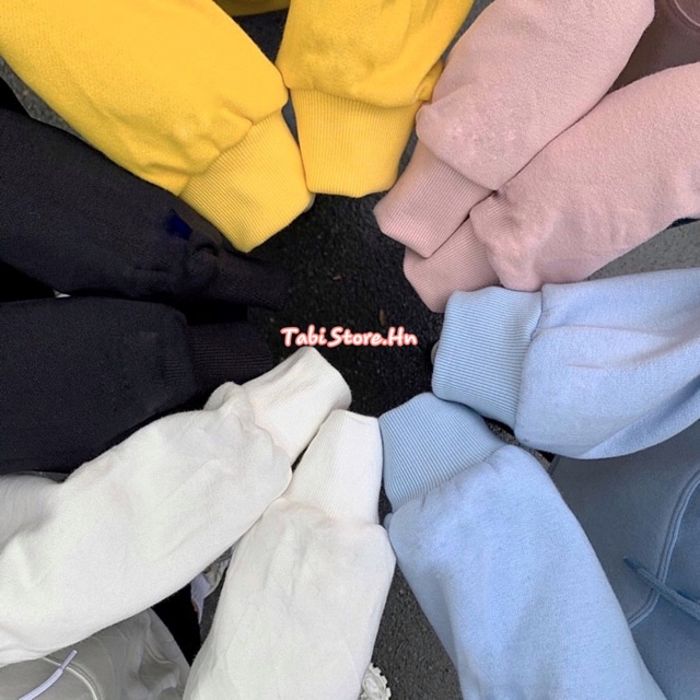 Áo hoodie trơn nỉ bông Hàn Quốc