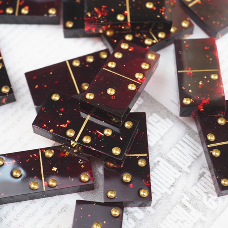 Khuôn silicon đổ nhựa resin Epoxy pha lê đúc domino thủ công