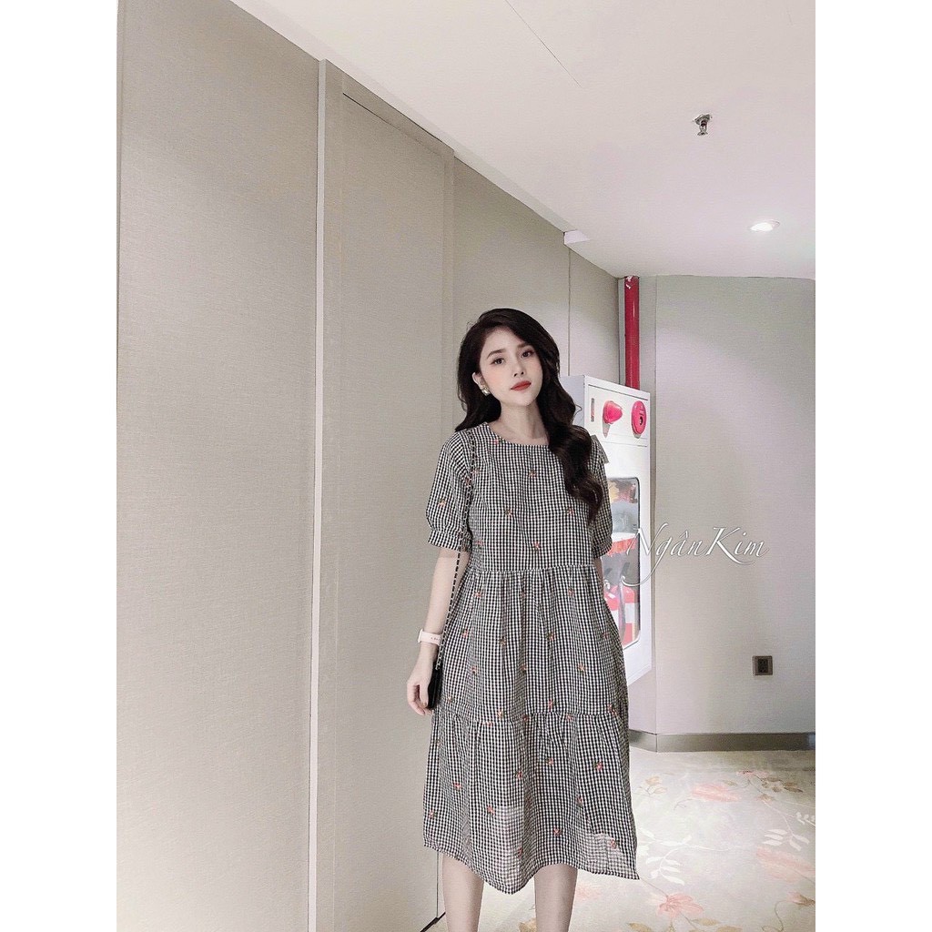 Váy bầu cao cấpchất lụa Hàn mềm mịn, thoáng mát, thấm hút mồ hôifree size 43~68kg