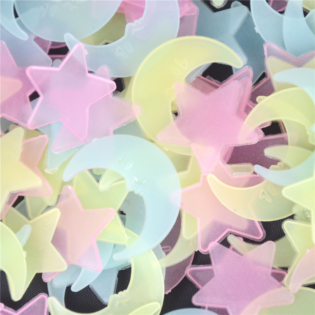 Bộ 100 Miếng Dán Dạ Quang Trang Trí Phòng Bé