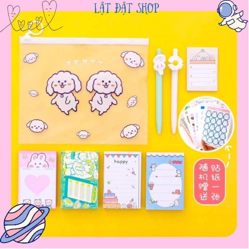 🌿 Set 9 dụng cụ học tập - Combo 9 món học tập ghi chú, bút🌿