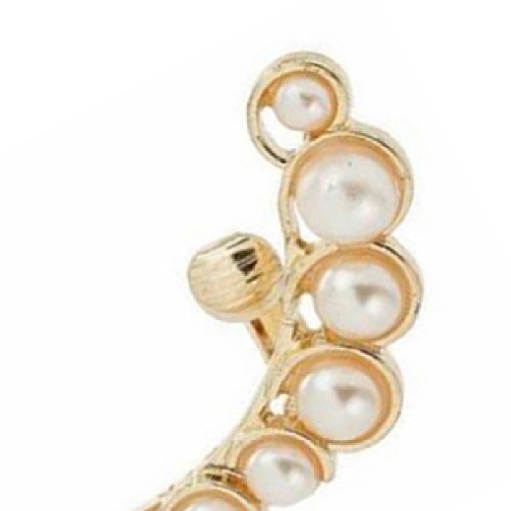 Khuyên tai liền vành đính ngọc trai thời trang cho nữ