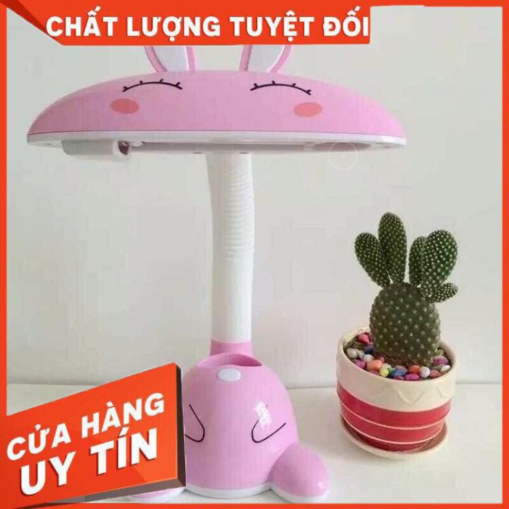 [XẢ KHO+FREE SHIP] ĐÈN HỌC ĐỂ BÀN TAI THỎ CÓ NGĂN CHỨA BÚT CHO BÉ