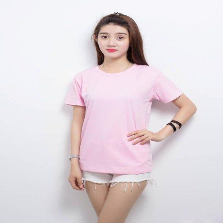 [Kèm video] Áo thun nữ cổ tròn trắng trơn Size S,M,L form đẹp vải mịn Kabuto