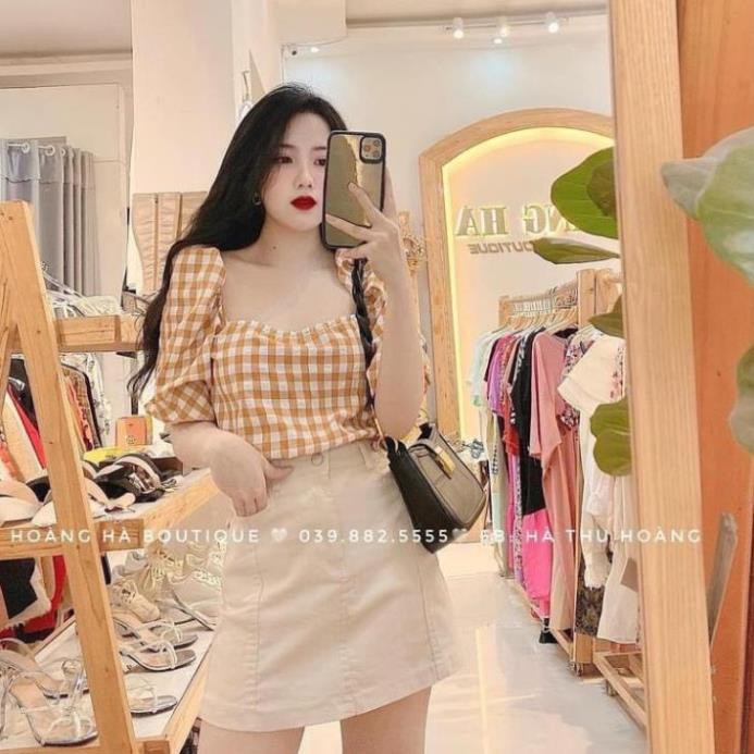 Hot! Set áo croptop kẻ chân váy ngắn 💖FREESHIP💖Áo kẻ mix chân váy dáng ngắn siêu xinh AD141 | BigBuy360 - bigbuy360.vn