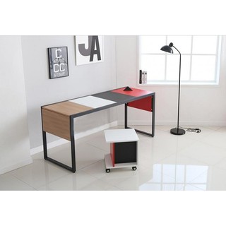 Bàn làm việc gỗ, bàn gỗ văn phòng chân sắt thiết kế hiện đại nổi bật kích thước 1m5 (BH-46)