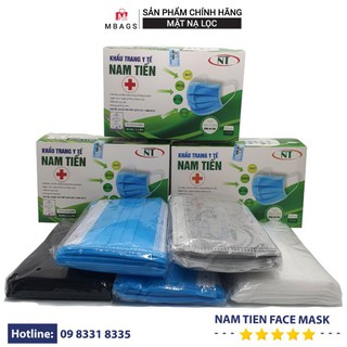 Khẩu trang kháng khuẩn 𝗡𝗮𝗺 𝗧𝗶𝗲̂́𝗻 4 lớp (Hộp 50 chiếc) - 𝗟𝗼̣𝗰 𝗯𝘂̣𝗶, 𝗸𝗵𝗮́𝗻𝗴 𝗸𝗵𝘂𝗮̂̉𝗻 theo tiêu chuẩn 𝗕𝗼̣̂ 𝗬 𝘁𝗲̂́