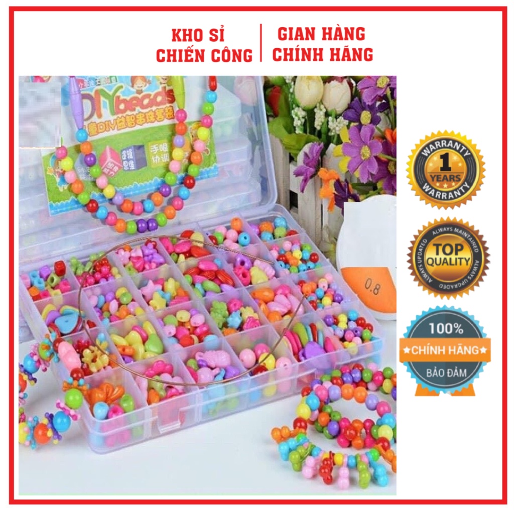 Bộ Xâu Vòng Tự Xỏ Cho Các Bé Gái Làm Phụ Kiện Trang Điểm Băng Đô - Đồ Chơi Sáng Tạo Sâu Hạt Cườm